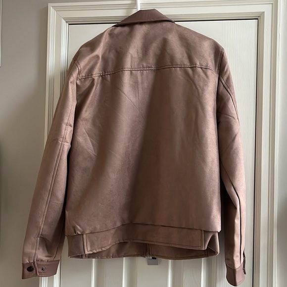 NWT F Collection tan suede and leather full zip jacket never worn - Picture 12 of 16